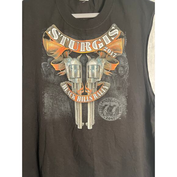Sturgis 2017 Black Hills Rally Cutoff Tank Top Men’s 3XL Motorcycles Graphic Tee - Picture 2 of 6